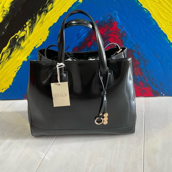 AB Bellucci Black Leather Bag - Picture 3 of 7